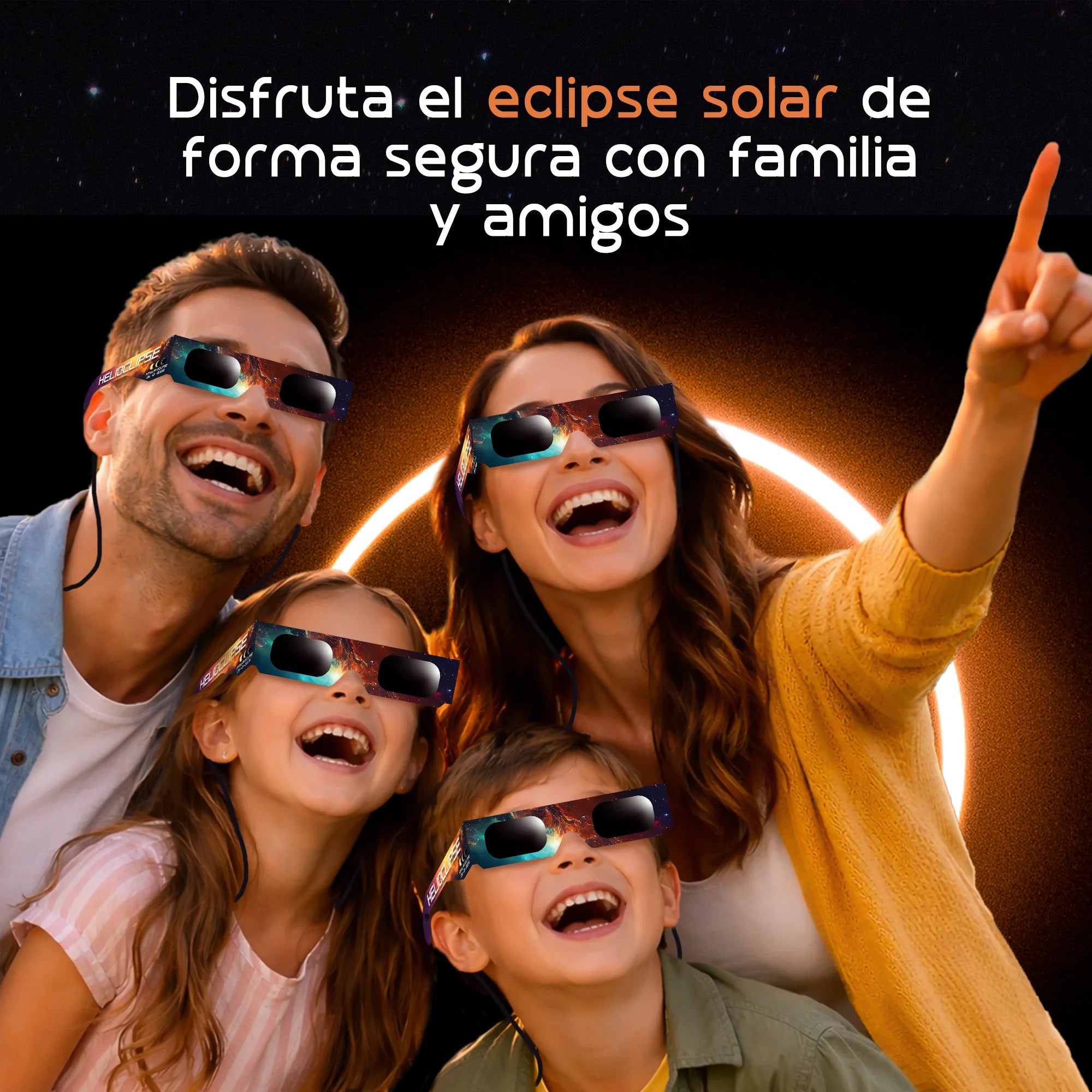 12 Pack Gafas Eclipse Solar Certificación ISO 12312-2